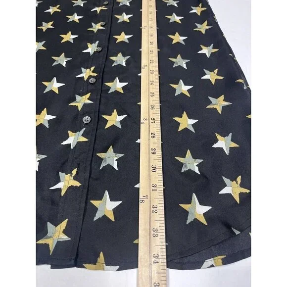 Equipment Femme Dress Women XS Black Brett Star Print Silk Shirt Dress - Picture 11 of 12
